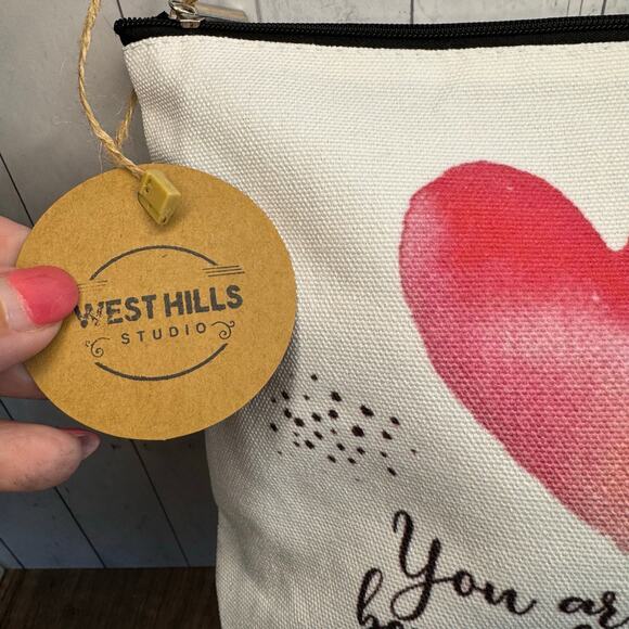 Heart Makeup Bag Kitty Bible Verse Cosmetics Bag Canvas Bag NEW FAST SHIP - Picture 4 of 6